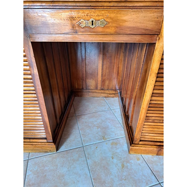 Italian Roller Desk in Walnut For Sale - Image 4 of 10
