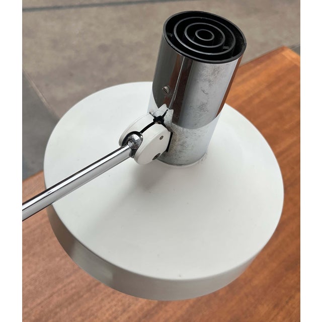 Mid-Century Modern German Minimalist White and Chrome Table Lamp from Kaiser Leuchten, 1960s For Sale - Image 15 of 18
