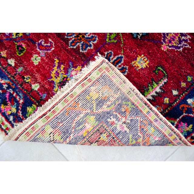 Vintage Hand-Knotted Turkish Rug Prayer Rug Ultra Soft Wool Rug Wall Decor Religious Tapestry 3x4 Ft Approx For Sale - Image 14 of 15
