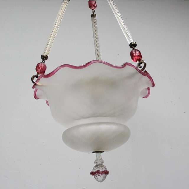 1930s Art Deco Lamp in Murano Crystal For Sale - Image 5 of 5