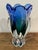 Royal Gallery Cobalt & Emerald Art Glass Tulip Vase, Poland 1999 For Sale - Image 4 of 11
