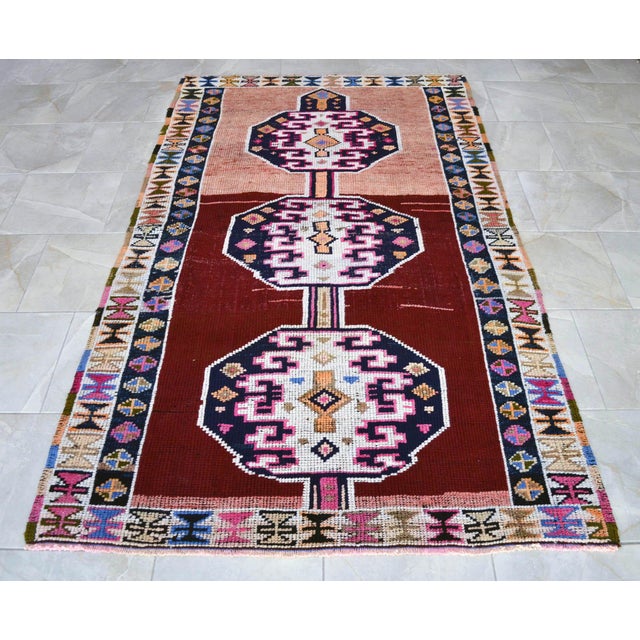 Textile Vintage Hand Knotted Rug Ethnic Kurdish Rug - 4′8″ X 8′ For Sale - Image 7 of 13