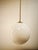 Brass Ceiling Light with Shiny White Sphere For Sale - Image 5 of 11