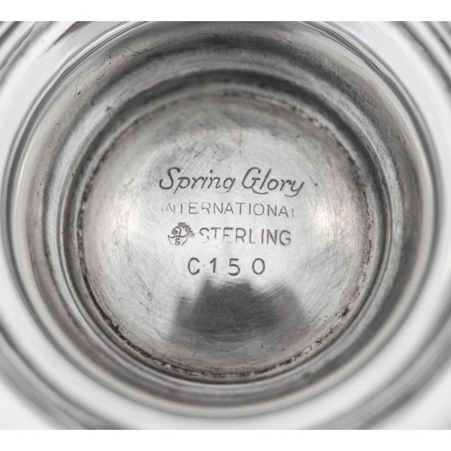 1940s Sterling Art Deco Cream and Sugar on Tray - 3 Pieces For Sale In New York - Image 6 of 7