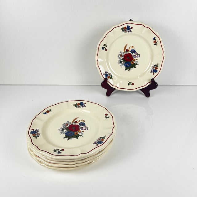 1980s 20th Century Agreste Dessert Plates from Sarreguemines, 1970s, Set of 6 For Sale - Image 5 of 9