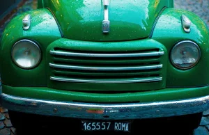 2019 “Green Fiat Topolino” Contemporary Color Photography, Metal Digital by Maria Grazia Facciolà