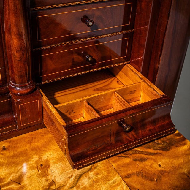 Biedermeier Mahogany Secretary Cabinet, 1830s For Sale - Image 14 of 15