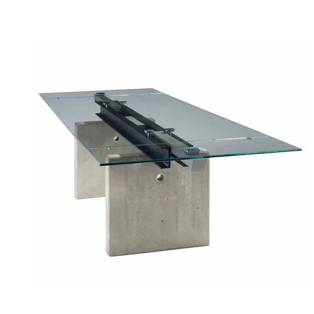Modern Roche Bobois “Less Is More” Glass & Concrete Dining Table W/ 6 Cédric Ragot Stiletto Chairs + 2 Ava Armchairs by Song Wen Zhong For Sale - Image 3 of 11
