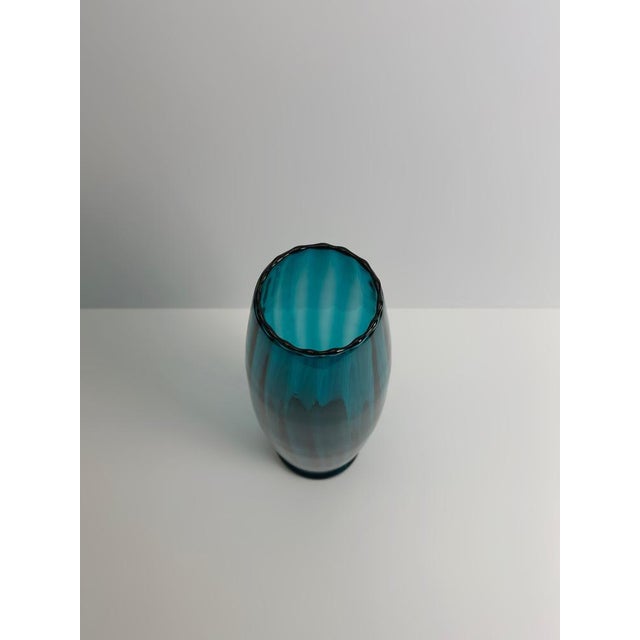 1960s Large Teal Art Glass Vase from Rossini, 1960s For Sale - Image 5 of 10