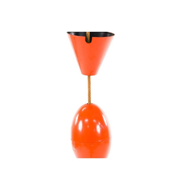 1960s Danish Modern Orange Metal Cone-Shaped Pendant Light by Poul Henningsen For Sale - Image 10 of 10