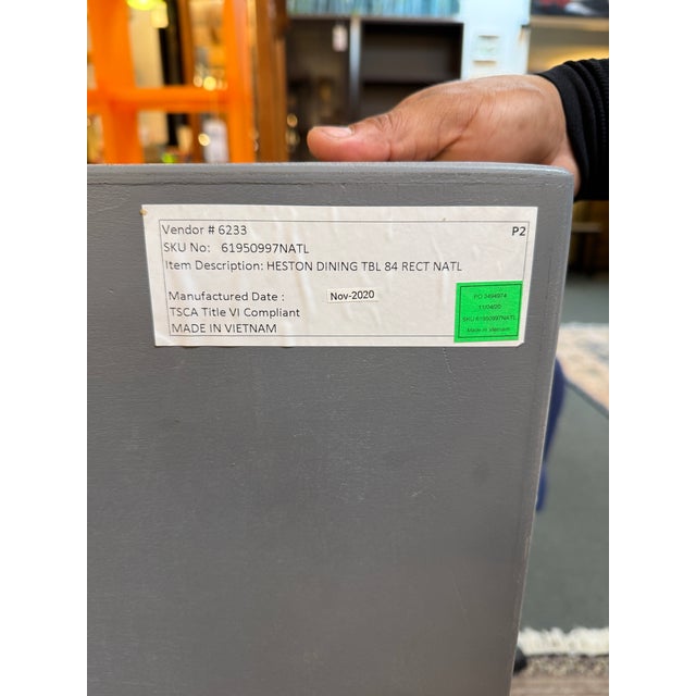 Restoration Hardware Heston Dining Table + Eight Linen Dining Chairs, Set For Sale - Image 10 of 12