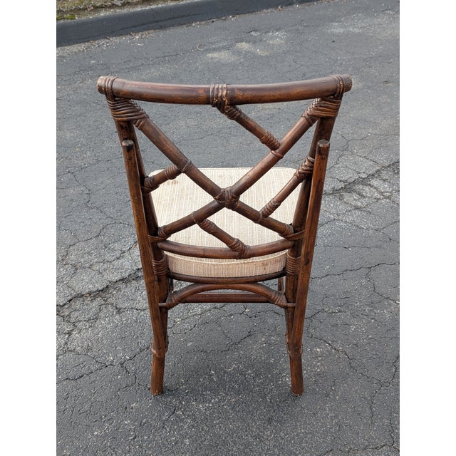 Vintage Fick Reeds Set of 6 Bois Bamboo Chippendale Dining Chairs For Sale - Image 9 of 18