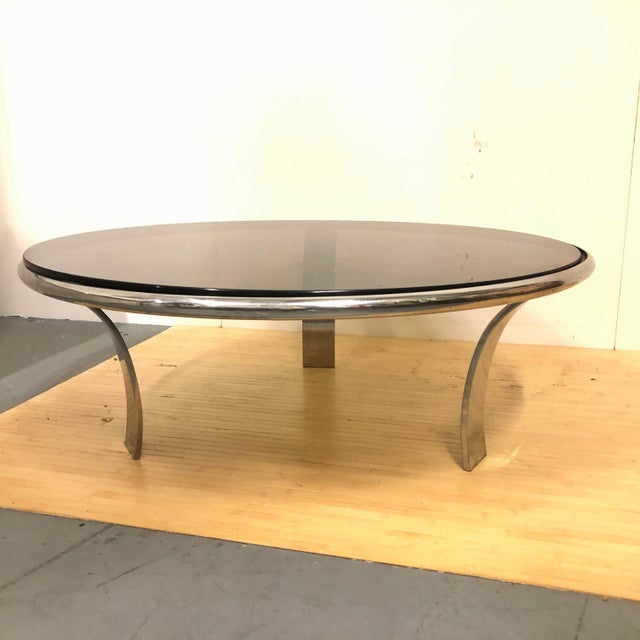 Steelcase Stainless Steel Round Coffee Table Chairish