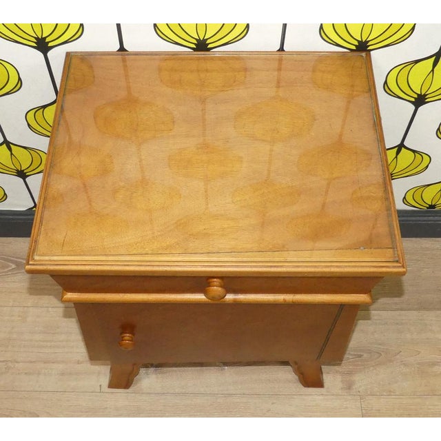 Vintage Night Cabinets with Lacquer Drawer & Door Glass Plate Nostalgia, Set of 2 For Sale - Image 12 of 18