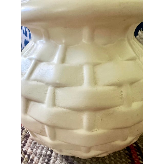 Mid 20th Century Midcentury Petite Basket Weave Ceramic Lamps- a Pair For Sale - Image 5 of 10