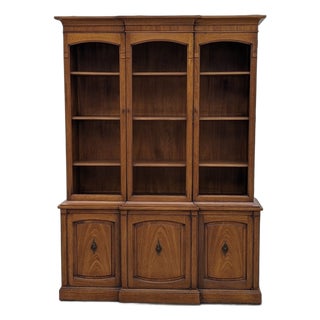 1960s Drexel Triune Mahogany Hutch Cabinet With Arched Display Doors For Sale