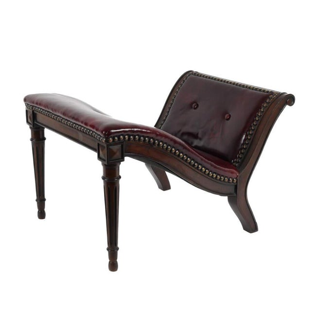 Mid 20th Century Mahogany and Naugahyde Gout Foot Stool For Sale - Image 4 of 6