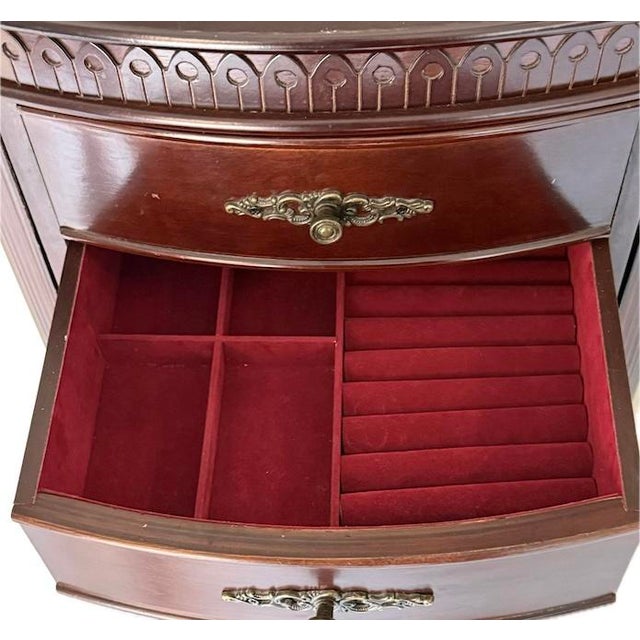 1990s Vintage Powell Art Deco Style Jewelry Armoire For Sale - Image 5 of 12