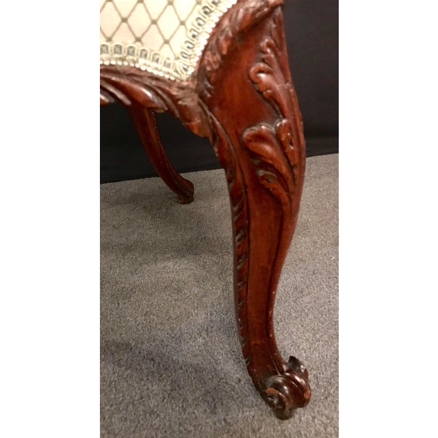 Louis XV Style Walnut Fauteuils or Bergères in a Scalamandre Fabric - a Pair For Sale - Image 9 of 13