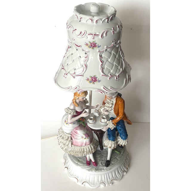 Mid-Century Modern Vintage Italian Porcelain Table Lamp, 1970s For Sale - Image 3 of 11