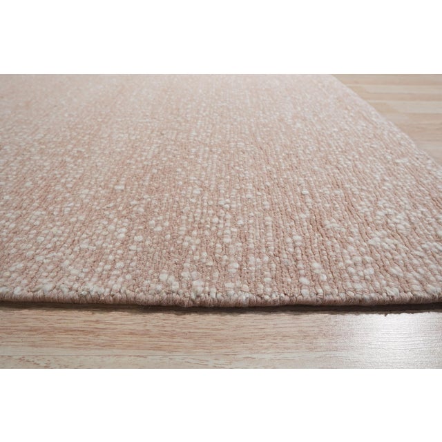 8x10 Freya Graceful Pink Minimalist Contemporary Handmade Wool Carpet Rug For Sale - Image 4 of 8