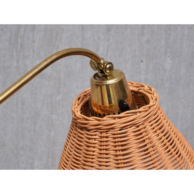 Floor Lamps in Brass, Rattan and Metal from Falkenbergs Belysning, Sweden, 1950s, Set of 2 For Sale - Image 13 of 17