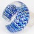 Christophe Gallard Massive Lucite Bracelet with Blue and Gold Decor For Sale - Image 4 of 9