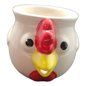 Vintage Chicken Rooster Ceramic Egg Separator 2 3/4" Tall Unmarked