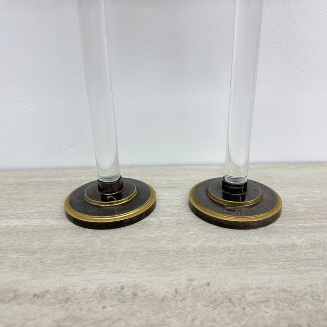 Acrylic Glass Candleholders from Caravell, 1970s, Set of 2 For Sale - Image 13 of 15