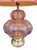 Glass Vintage Carl Falkenstein Double Bubble Glass Pale Pink Hob Knob Painted Table Lamps Pink Pleated Shades- A Pair For Sale - Image 7 of 12