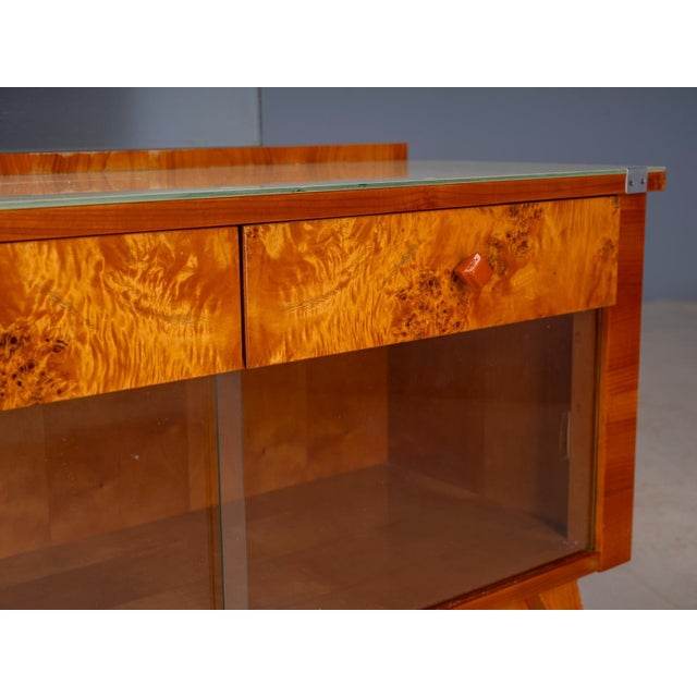 Large Vintage Dressing Table Set in Burl Veneer, 1940s, Set of 3 For Sale - Image 10 of 13