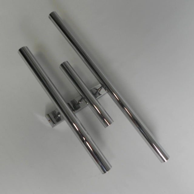 Tede Light Wall Lamp with 3 Chrome Cylinders, 1970s For Sale - Image 10 of 18