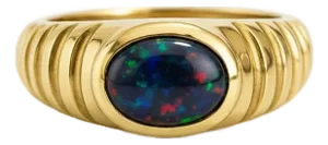 Oval Bezel Black Opal Ring for Men Silver, Gold, Size 10