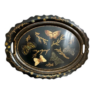 Vintage Wooden Butterfly Tray For Sale