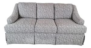 Vintage Contemporary Gray Leaf Print Fabric Sofa