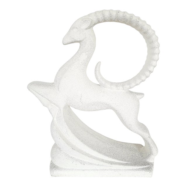 Mid 20th Century Art Deco Style Leaping Gazelle Sculpture by Royal Haeger For Sale