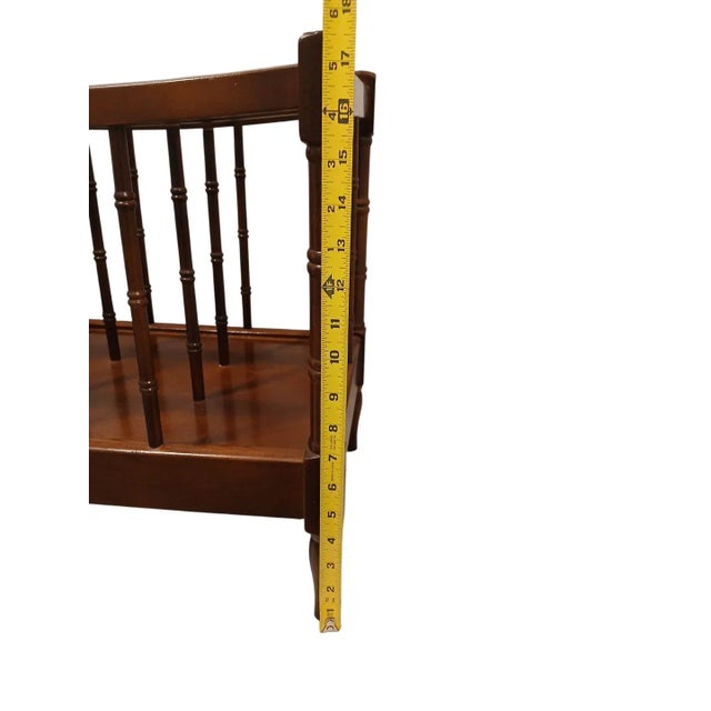 Vintage Canterbury Magazine Music Rack Colonial Wood Walnut Brown Cottage 3 Rack For Sale - Image 10 of 12