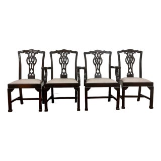 Vintage Chippendale Dining Arm and Side Chairs - Set of 4 For Sale