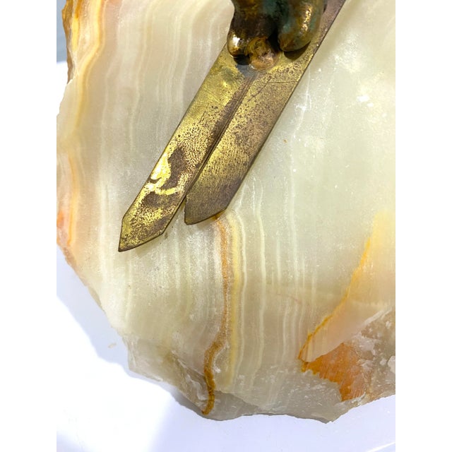 Vintage Curtis Jere Skier Sculpture on Stone Base, Mid-Century Modern For Sale - Image 9 of 10