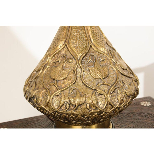 Metal Moorish Mughal Indo Persian Islamic Brass Table Lamp For Sale - Image 7 of 18