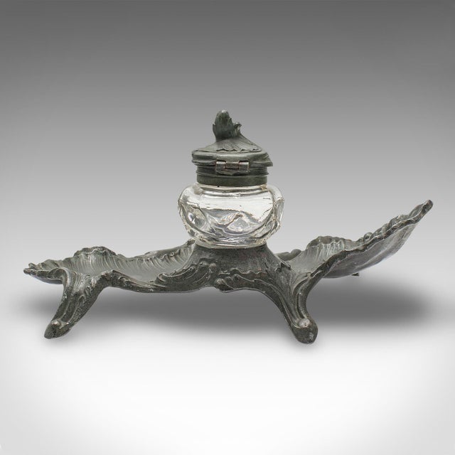 1900's Antique Art Nouveau Ink Well For Sale - Image 6 of 12