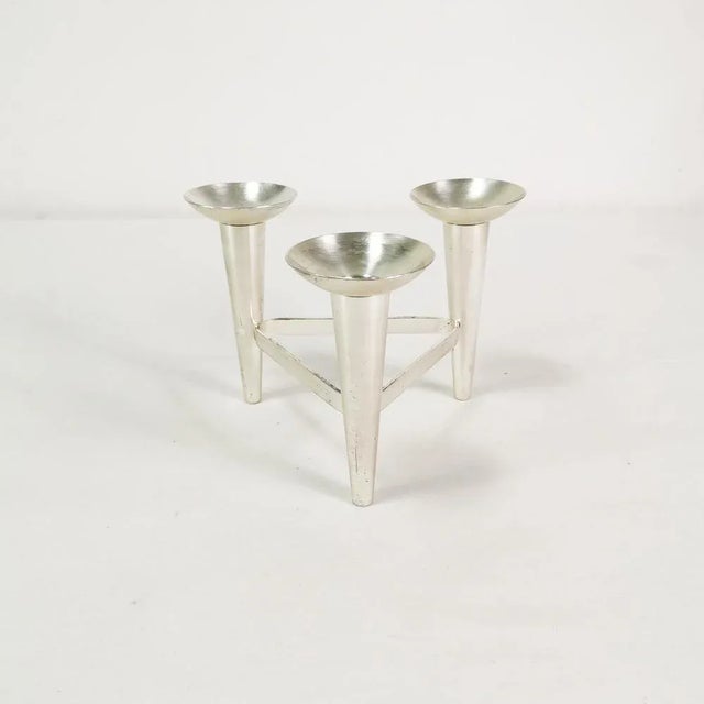 Modernist Plated Candlestick from WMF, Germany, 1960s For Sale - Image 10 of 11