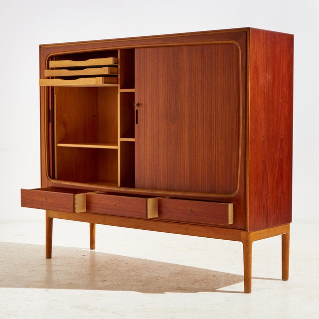 Teak and Beech Highboard, 1960s For Sale - Image 3 of 18
