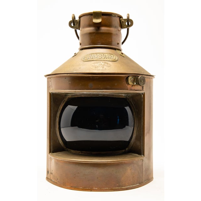 Copper 1902 Copper Starboard Ship Lantern by Tung Woo For Sale - Image 8 of 13
