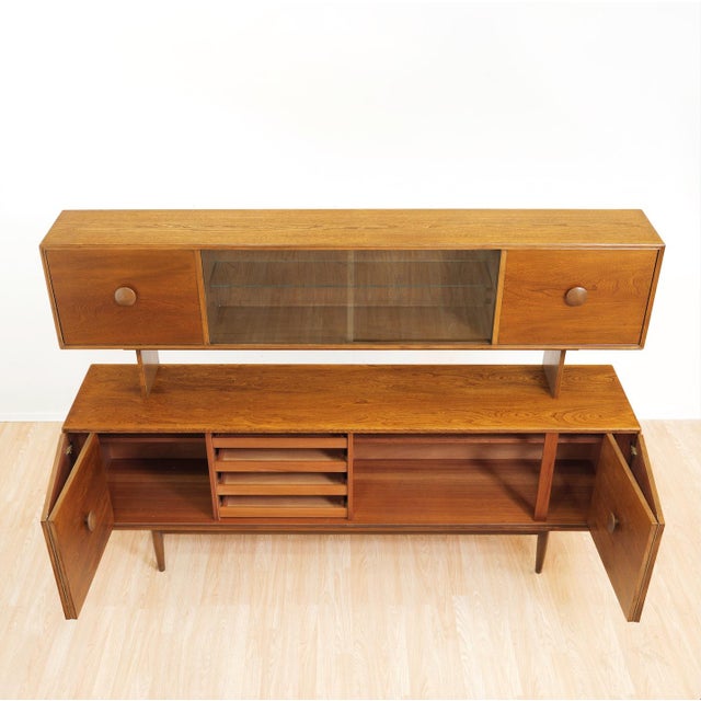 Large Mid Century Credenza and Hutch For Sale - Image 9 of 15
