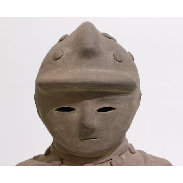 Ceramic Japan Haniwa Style Figures Unglazed Terra Cotta - A Set of Two For Sale - Image 7 of 13