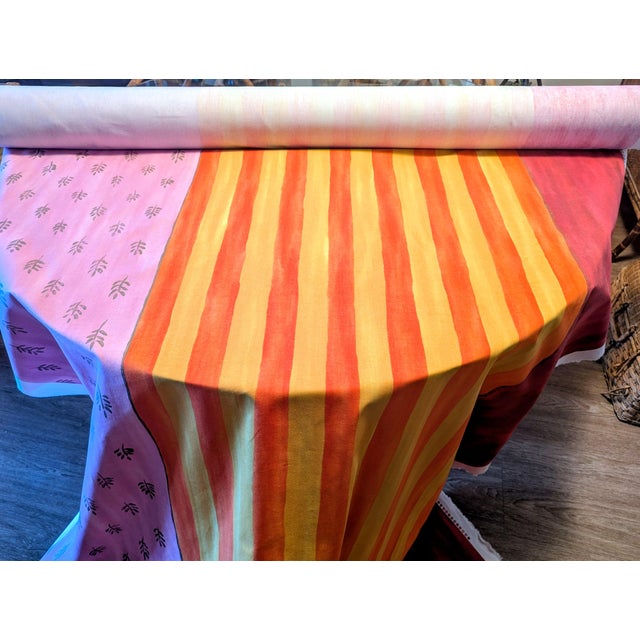 Designers Guild Kesari Fabric | Discontinued Sunset Stripe Cotton | Pink Orange For Sale - Image 18 of 18