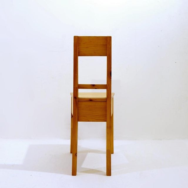 Brown Vintage Pine Chairs, Set of 6 For Sale - Image 8 of 9