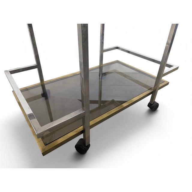 Vintage Gilt Metal Bar Trolley, 1970s For Sale - Image 5 of 9