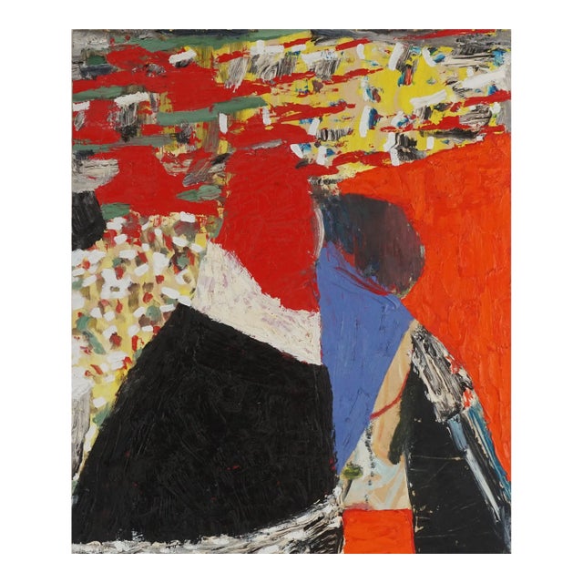 Red, Black and Blue Abstract Expressionism by Michael Pauker For Sale